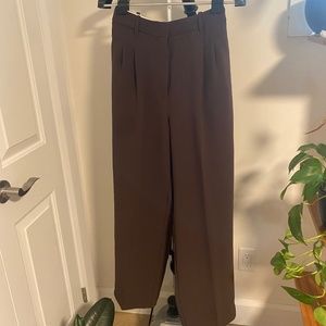 Aritzia Wilfred Effortless Pants Rich Mocha Brown Size 10
